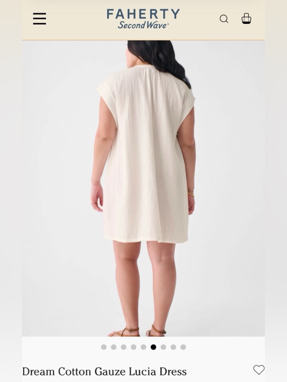 Faherty Dream Cotton Gauze Lucia Dress M